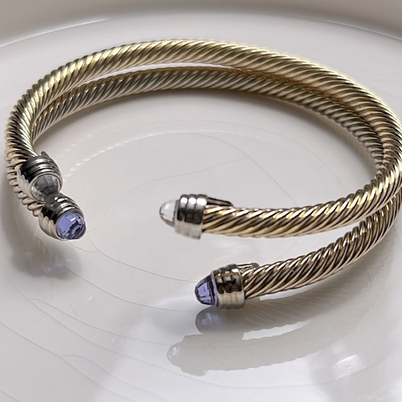 Classic Cable / Cuff / Bracelet / 14k / Gold / Sterling Silver / 2pc - Picture 3 of 11